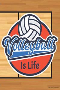 Volleyball Is Life Dot-Lined Notebook