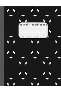 Wide Ruled Composition Notebook Minimal Design