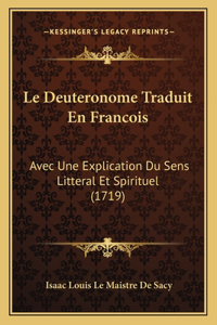 Deuteronome Traduit En Francois