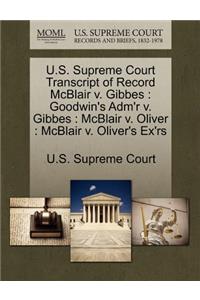 U.S. Supreme Court Transcript of Record McBlair V. Gibbes