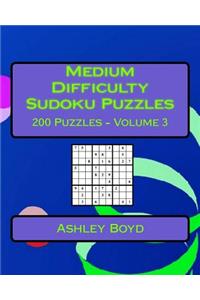 Medium Difficulty Sudoku Puzzles Volume 3
