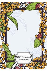 Notebook Flower Frame: Pocket Notebook Journal Diary, 110 Pages, 7 X 10 Notebook Lined, Blank No Lined