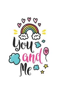 You and me Notebook Blank Composition Book, valentines day journal, valentines Notebook Gift, You and me Journal