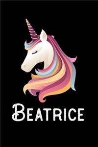 Beatrice: Journal (Diary, Notebook) Personalized Custom Name Unicorn Birthday Gift for Girls and Women