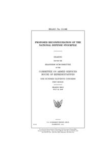 Proposed reconfiguration of the National Defense Stockpile