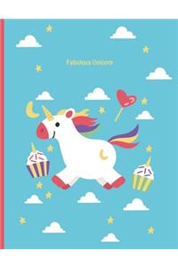 Cute Unicorn #13, Unicorn Sketch Book for Kids, Notebook for Girls