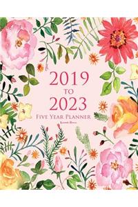 2019-2023 Five Year Planner Romantic Flowers