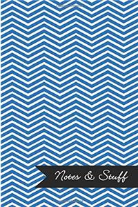 Notes & Stuff Lined Notebook With Cobalt Blue Chevron Pattern Cover