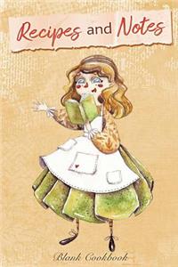 Recipes and Notes Blank Cookbook