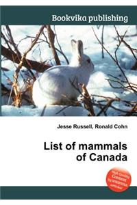 List of Mammals of Canada