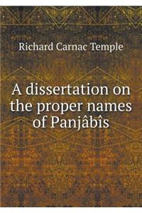 A Dissertation on the Proper Names of Panjabis