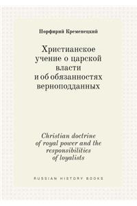 Christian doctrine of royal power and the responsibilities of loyalists