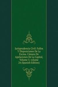Jurisprudencia Civil: Fallos Y Disposiciones De La Excma. Camara De Apelaciones De La Capital, Volume 5; volume 24 (Spanish Edition)
