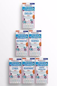 Oswaal One For All Olympiad Previous Years Solved Papers Class-7 (Set of 6 Books) Maths, English, Science, Reasoning, Cyber & General Knowledge (For 2023 Exam)