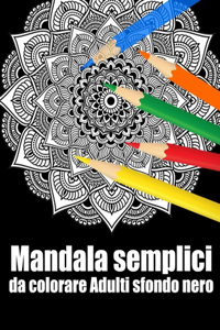 Mandala semplici da colorare adulti sfondo nero