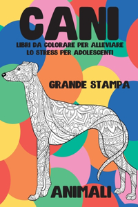 Libri da colorare per alleviare lo stress per adolescenti - Grande stampa - Animali - Cani