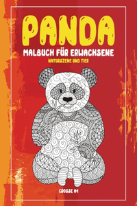 Malbuch für Erwachsene - Grosse A4 - Naturszene und Tier - Panda