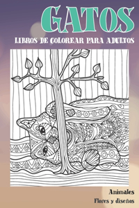 Libros de colorear para adultos - Flores y diseños - Animales - Gatos