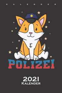 Polizei Fuchs mit Polizeimütze Kalender 2021