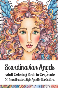 Scandinavian Angels Adult Coloring Book in Grayscale