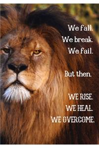We fall. We break. We fail. But then, WE RISE. WE HEAL. WE OVERCOME.
