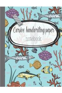 Cursive handwriting paper notebook