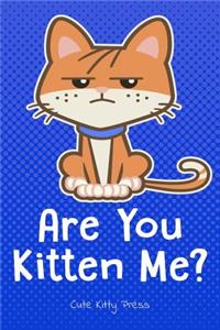 Funny Cat Lover Journal Are You Kitten Me?