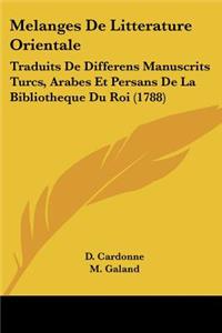 Melanges De Litterature Orientale