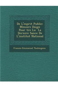 De L'esprit Public