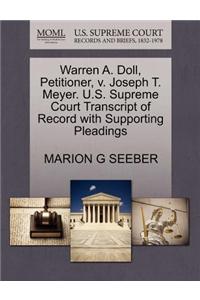 Warren A. Doll, Petitioner, V. Joseph T. Meyer. U.S. Supreme Court Transcript of Record with Supporting Pleadings