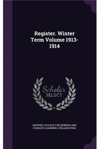 Register. Winter Term Volume 1913-1914