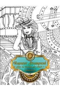 Ragazze Steampunk Libro da Colorare per Adulti 1