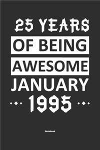25 Years Of Being Awesome January 1995 Notebook