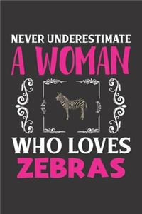 Never Underestimate A Woman Who Loves Zebras
