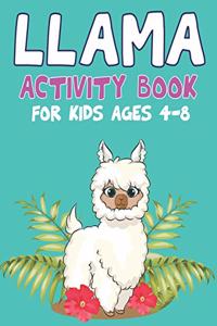 Llama Activity Book for Kids Ages 4-8