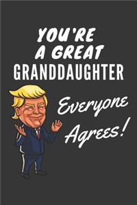 You're A Great Granddaughter Everyone Agrees! Notebook