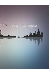 Tune, play repeat - scenic guitar blank sheet music