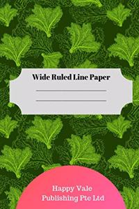 Cute Kale Theme Wide Ruled Line Paper
