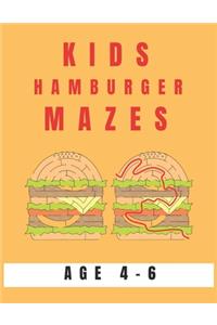 Kids Hamburger Mazes Age 4-6
