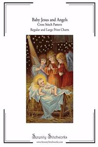 Baby Jesus and Angels Cross Stitch Pattern