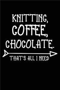 Knitting Coffee Chocolate That's All I Need