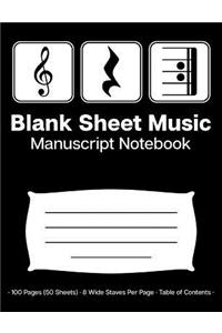 Blank Sheet Music Manuscript Notebook