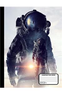 Astronauts in Space Suits Composition Notebook Wide Ruled 200 Pages / 100 Sheets, 8-1/2