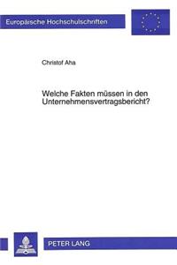 Welche Fakten muessen in den Unternehmensvertragsbericht?