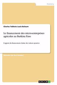 Le financement des micro-entreprises agricoles au Burkina Faso