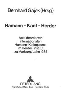 Hamann - Kant - Herder