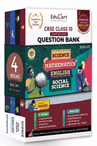Educart CBSE Class 10 Bundle - Science, SST, English and Maths Question Banks 2022 (Based on new Sample Paper pattern of 16th Sep 2022) Edubook