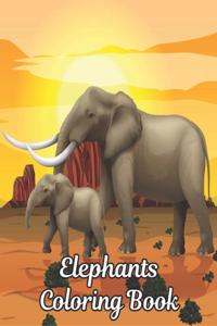 Elephants Coloring Book