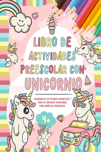 Libro de actividades con unicornio