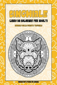 Libro da colorare per adulti - Disegni Anti stress per animali - Animale della foresta tropicale - Cinghiale